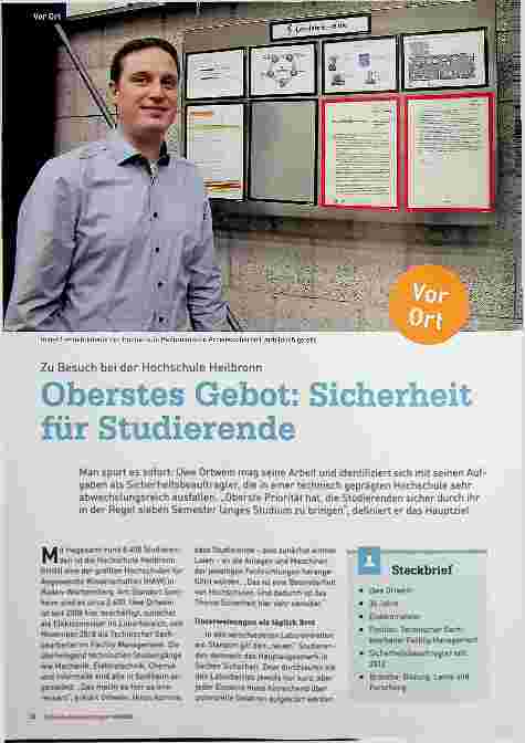 Vorschauseite 1: Oberstes Gebot: Sicherheit für Studierende