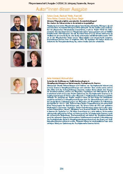 Vorschauseite 4: Pflegewissenschaft 5-2024