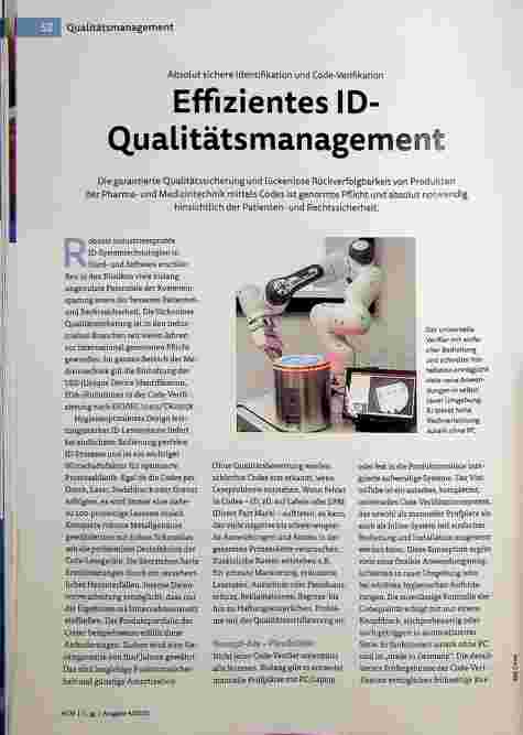 Vorschauseite 1: Absolut sichere Identifikation und Code-Verifikation. Effizientes ID-Qualitätsmanagement.
