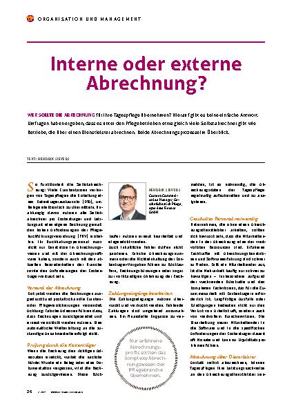 Vorschauseite 1: Interne oder externe Abrechnung?