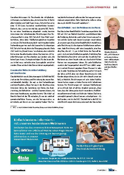Vorschauseite 2: Die RSC läutet das Ende der transformativen Reise zu Open Access ein.