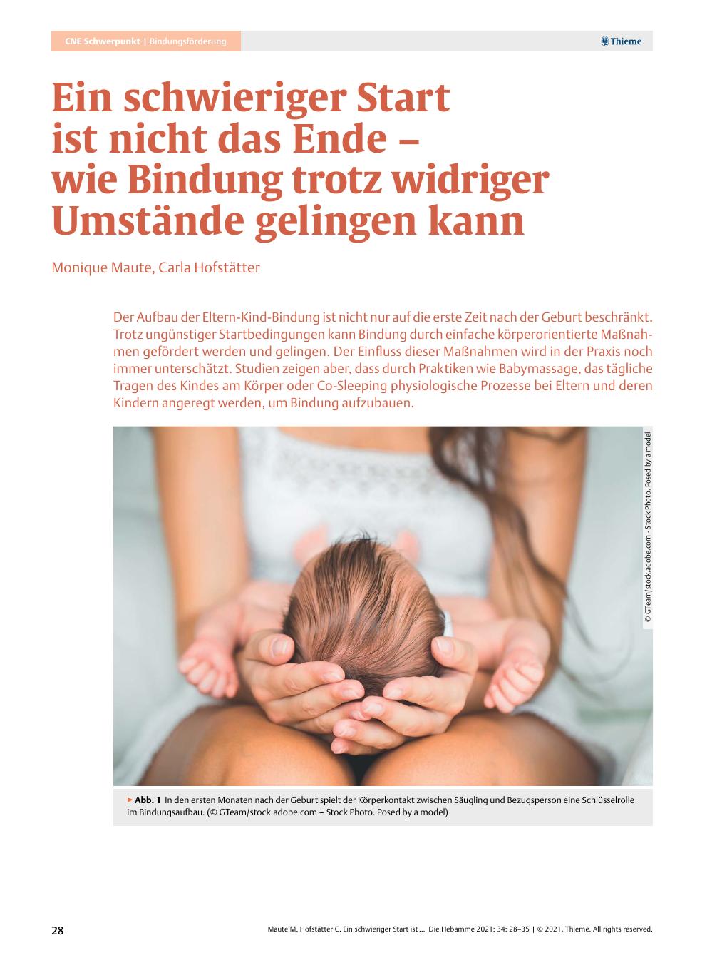 Vorschauseite 1: Ein schwieriger Start ist nicht das Ende – wie Bindung trotz widriger Umstände gelingen kann