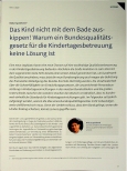 Vorschauseite 1: Das Kind nicht mit dem Bade ausschütten! Warum ein Bundesqualitätsgesetz für die Kindertagesbetreuung keine Lösung ist.
