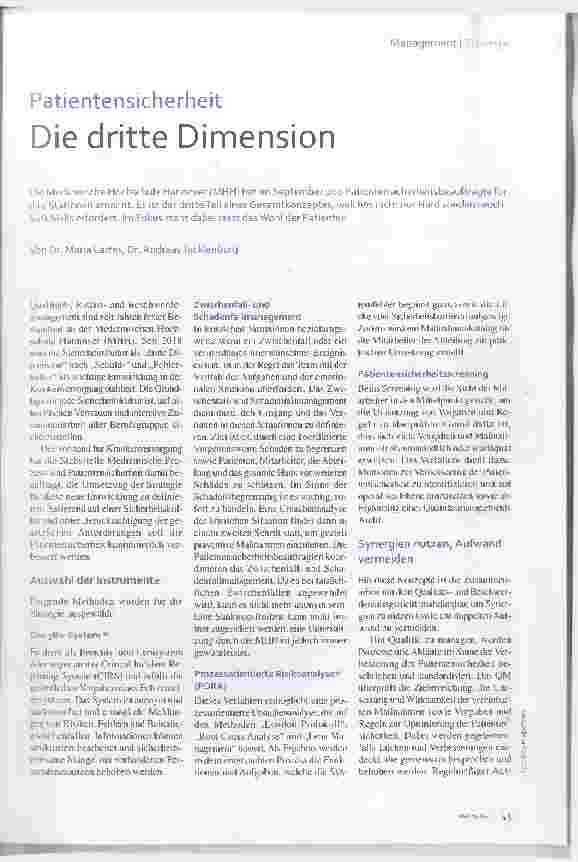 Vorschauseite 2: Patientensicherheit: Die dritte Dimension