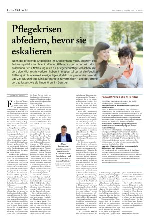 Vorschauseite 1: Pflegekrisen abfedern, bevor sie eskalieren