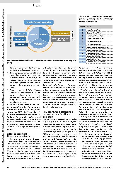 Vorschauseite 2: Aktiviert gesundheitsförderliche CD I Veränderungsprozesse in kleinen Schritten. Das psychosoziale Programm GeduAk.