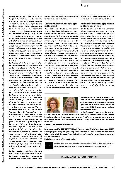 Vorschauseite 5: Aktiviert gesundheitsförderliche CD I Veränderungsprozesse in kleinen Schritten. Das psychosoziale Programm GeduAk.