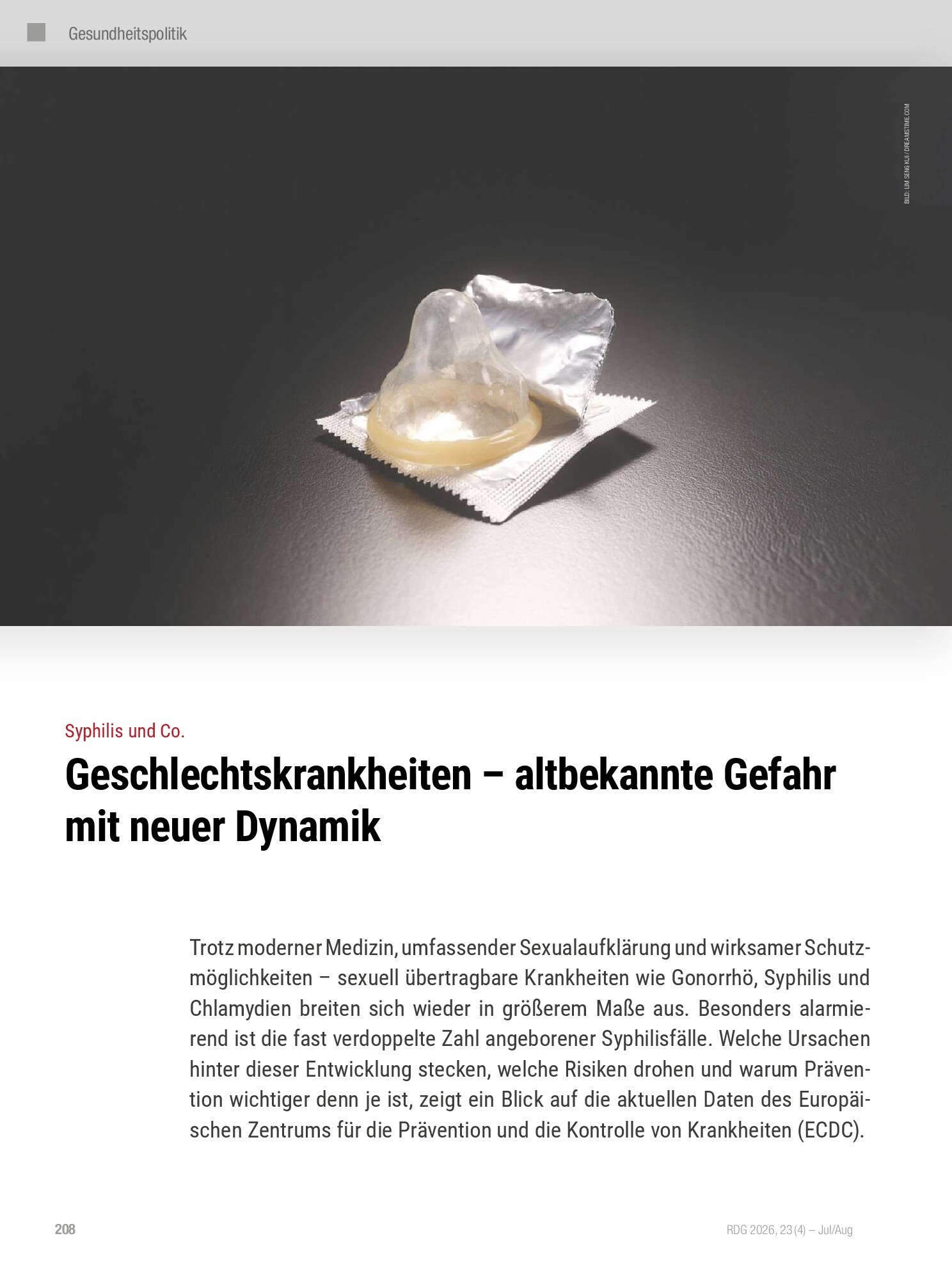 Vorschauseite 1: Syphilis und Co. Geschlechtskrankheiten – altbekannte Gefahr mit neuer Dynamik