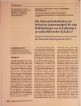 Vorschauseite 1: Die Klassenwiederholung als kritisches Lebensereignis für das Wohlbefinden von Schulkindern an weiterführenden Schulen?