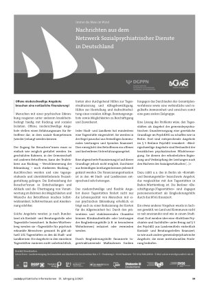 Vorschauseite 1: Nachrichten aus dem Netzwerk Sozialpsychiatrischer Dienste in Deutschland