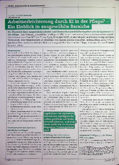 Vorschauseite 1: Arbeitserleichterung durch KI in der Pflege? Ein Einblick in ausgewählte Bereiche