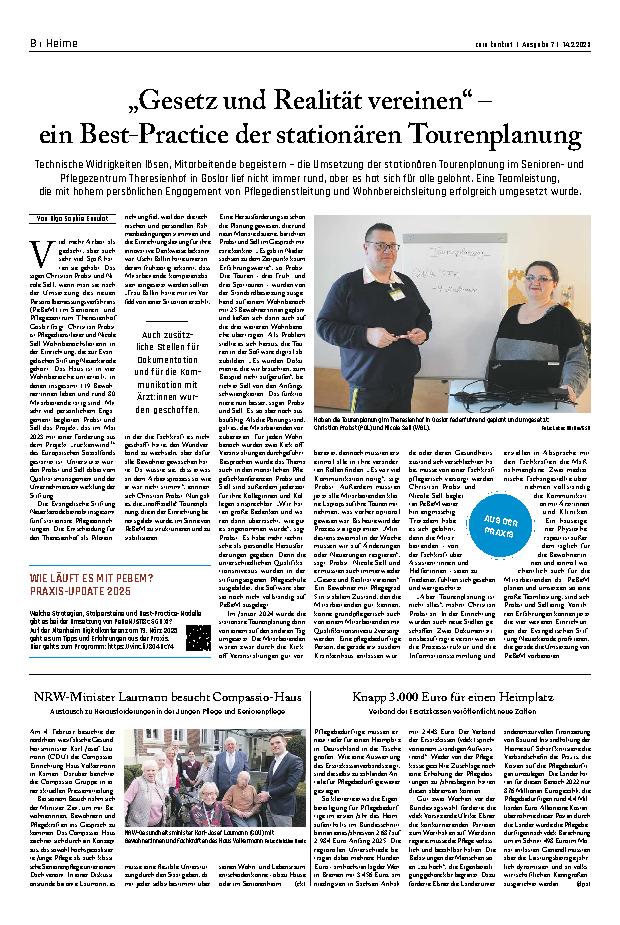 Vorschauseite 1: „Gesetz und Realität vereinen“ – ein Best-Practice der stationären Tourenplanung