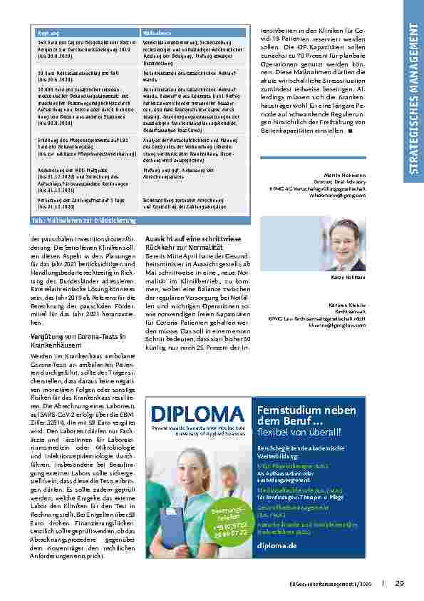 Vorschauseite 3: Covid-19-Krankenhausentlastungsgesetz – was nun? Strategien zur Erlössicherung in Zeiten von Corona