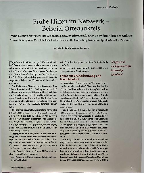 Vorschauseite 1: Vernetzung PRAXIS Frühe Hilfen im Netzwerk - Beispiel Ortenaukreis