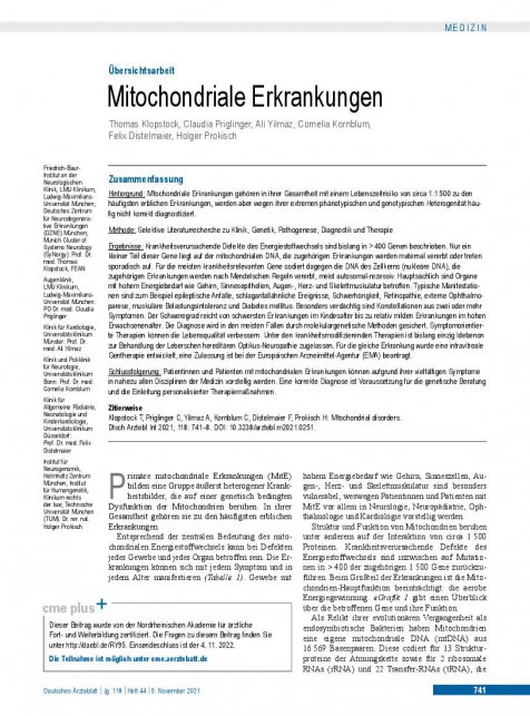 Vorschauseite 1: Mitochondriale Erkrankungen