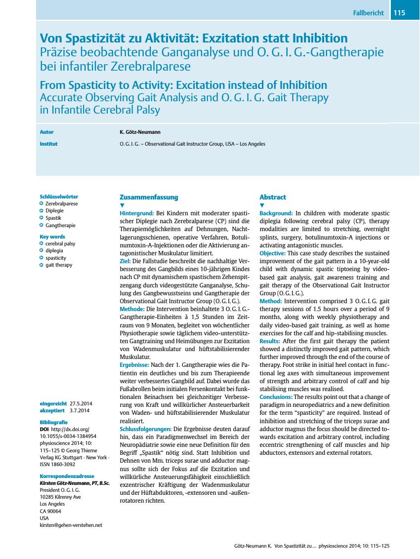 Vorschauseite 1: Von Spastizität zu Aktivität: Exzitation statt Inhibition