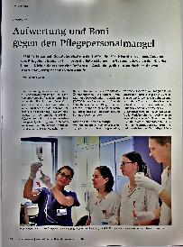 Vorschauseite 1: Aufwertung und Boni gegen den Pflegepersonalmangel