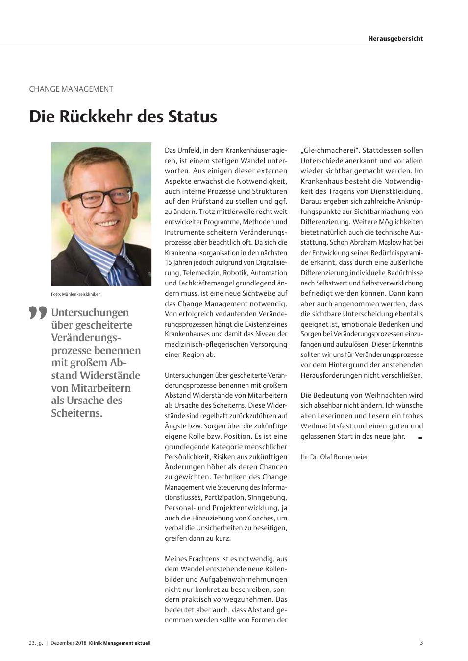 Vorschauseite 1: Change Management: Die Rückkehr des Status