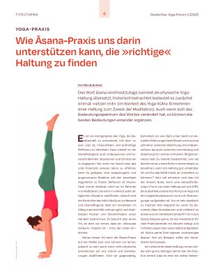 Vorschauseite 1: Wie Āsana-Praxis uns darin unterstützen kann, die »richtige« Haltung zu finden