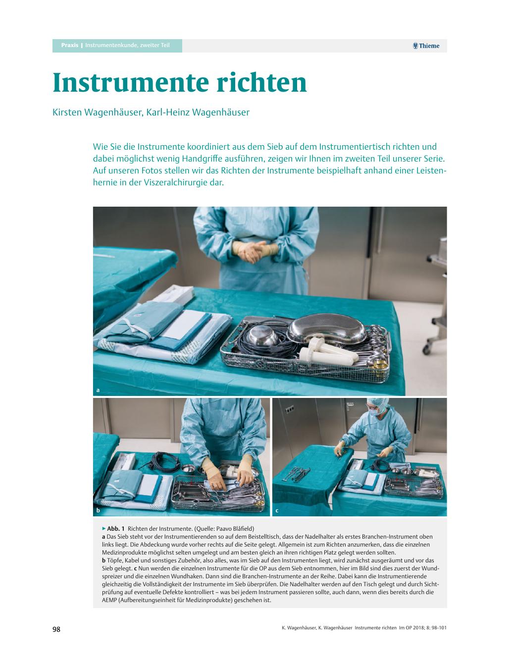 Vorschauseite 1: Instrumente richten
