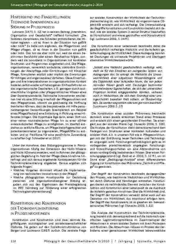 Vorschauseite 2: Technik, Pflege und prozessorientierte Lernkulturentwicklung: Konstitution und Konstruktion der Technikimplementierung in Pflegeeinrichtungen am Beispiel der Dekubitusprophylaxe.