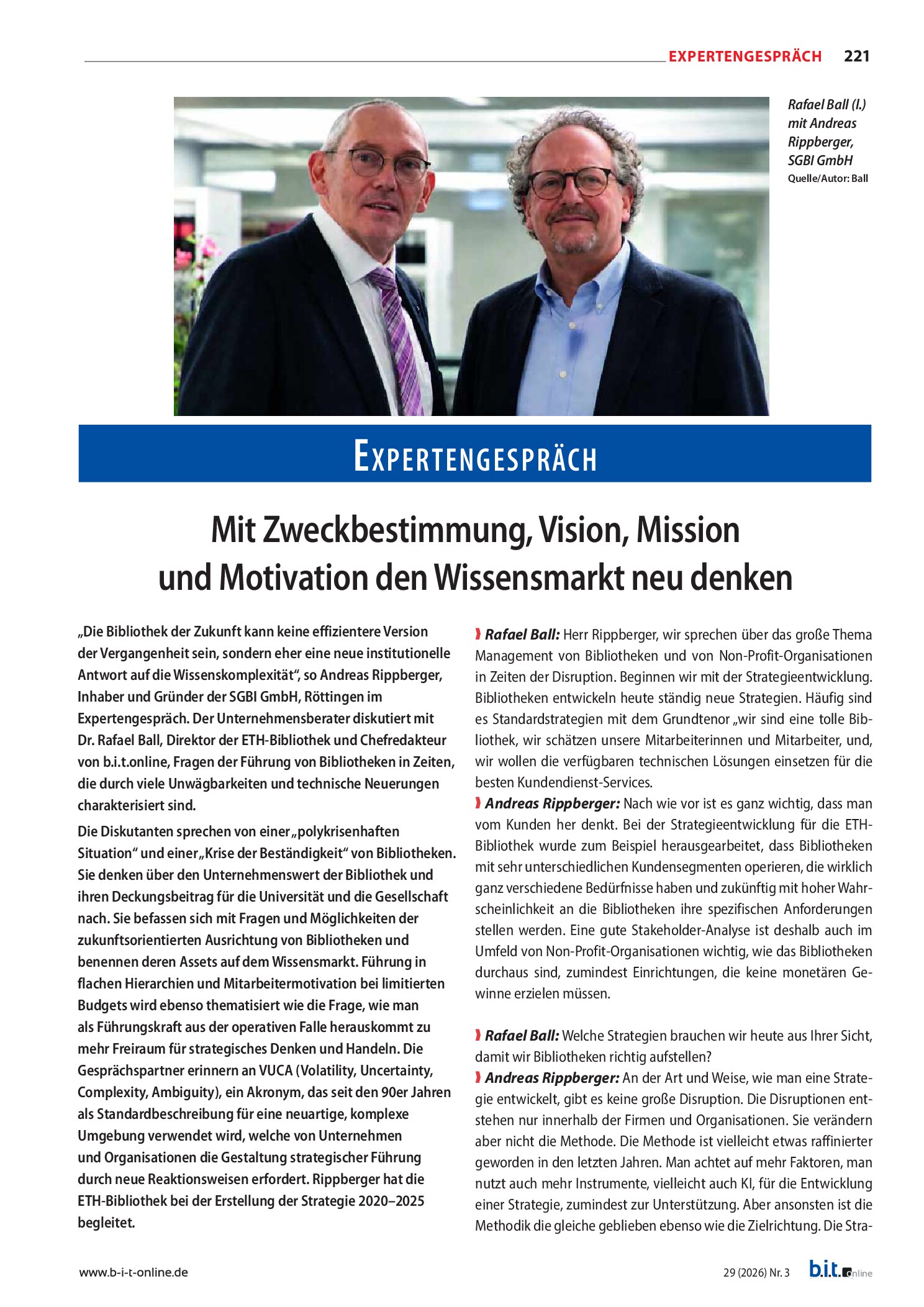 Vorschauseite 1: Mit Zweckbestimmung, Vision, Mission und Motivation den Wissensmarkt neu denken