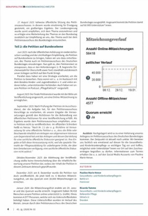 Vorschauseite 2: 60. 995 Unterschriften für die Kinderkranlcenpflege - der Bericht zur Petition