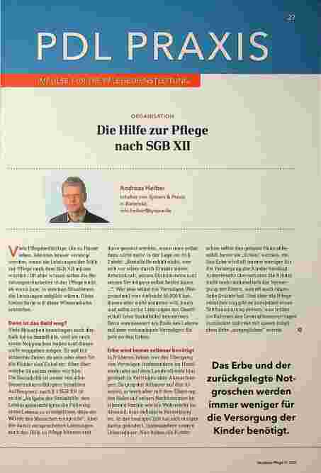 Vorschauseite 1: Die Hilfe zur Pflege nach SGB XII