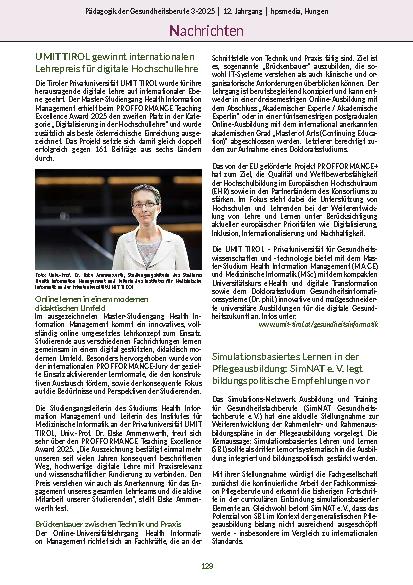 Vorschauseite 6: Pädagogik der Gesundheitsberufe 3-2025