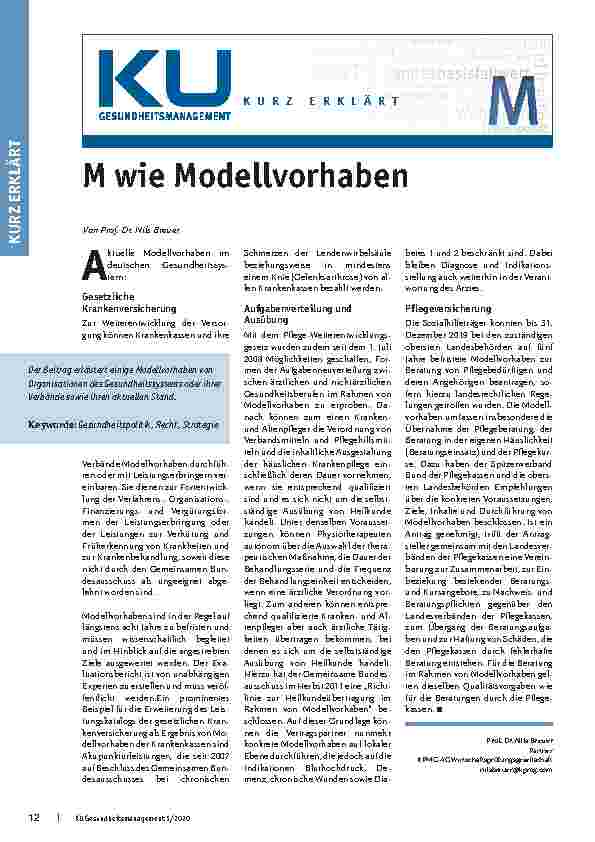 Vorschauseite 1: M wie Modellvorhaben