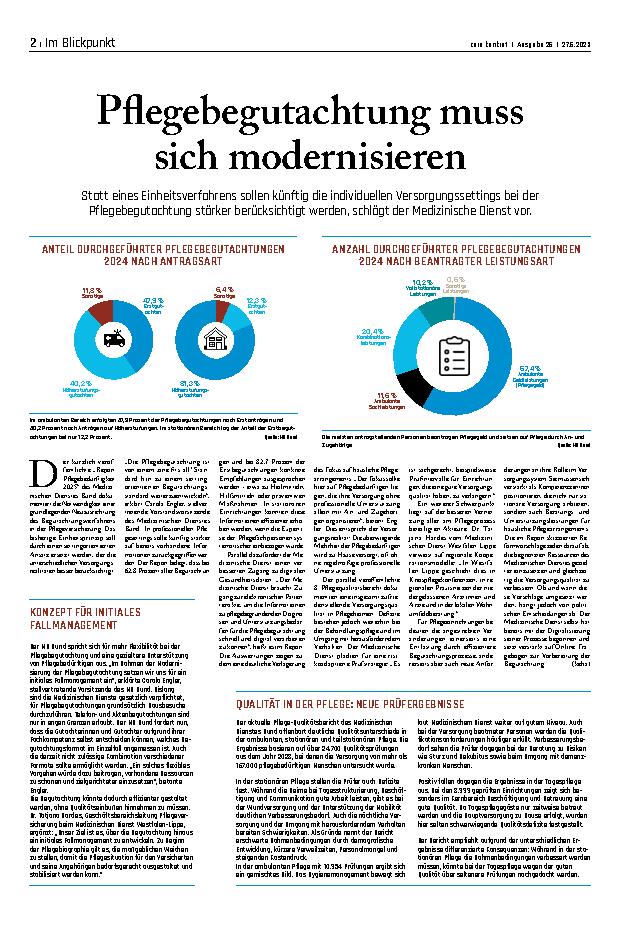 Vorschauseite 1: Pflegebegutachtung muss sich modernisieren