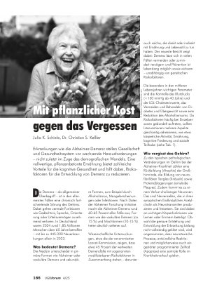 Vorschauseite 1: Mit pflanzlicher Kost gegen das Vergessen