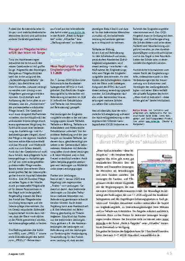 Vorschauseite 3: Angehörigenentlastungsgesetz Überblick über die Neuregelungen
