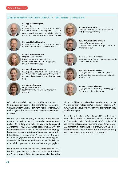 Vorschauseite 3: Das sind die Neuen. Die Mitglieder der neuen Delegiertenversammlung der Ärztekammer Berlin stellen sich und ihre Ziele vor.