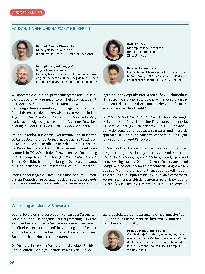 Vorschauseite 5: Das sind die Neuen. Die Mitglieder der neuen Delegiertenversammlung der Ärztekammer Berlin stellen sich und ihre Ziele vor.