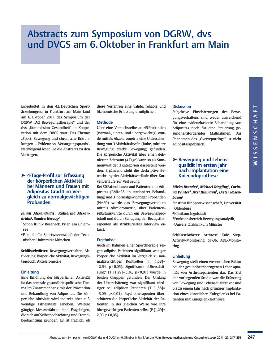 Vorschauseite 1: Abstracts zum Symposium von DGRW, dvs und DVGS am 6. Oktober in Frankfurt am Main