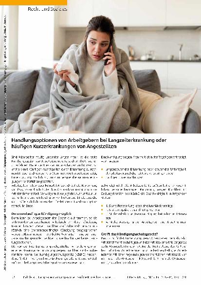 Vorschauseite 1: Handlungsoptionen von Arbeitgebern bei Langzeiterkrankung oder häufigen Kurzerkrankungen von Angestellten