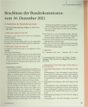 Vorschauseite 1: Beschlüsse der Bundeskommission vom 16. Dezember 2021