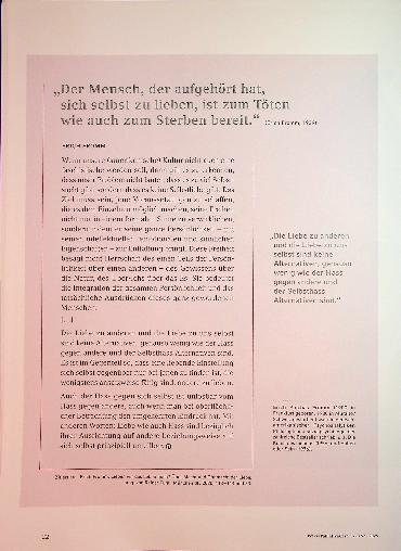 Vorschauseite 1: Jeder Suizid in unserer Gesellschaft ist eine offene Wunde Wider die Entsolidarisierung