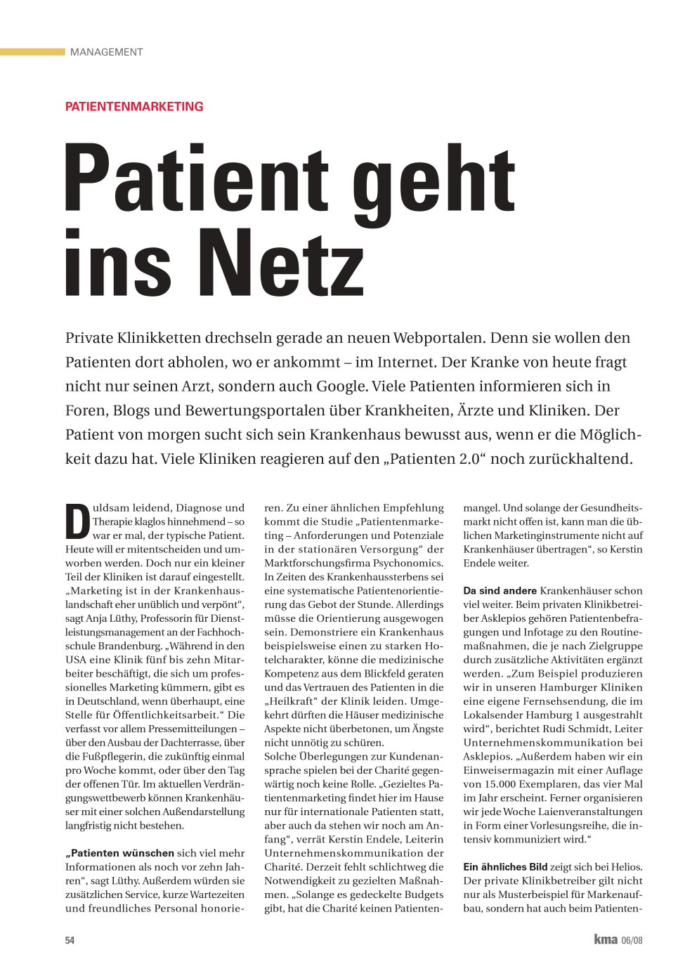 Vorschauseite 1: Patient geht ins Netz