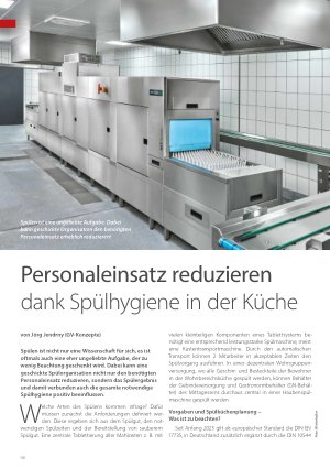 Vorschauseite 1: Personaleinsatz reduzieren dank Spülhygiene in der Küche
