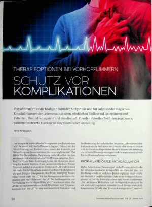 Vorschauseite 1: Therapieoptionen bei Vorhofflimmern Schutz vor Komplikationen
