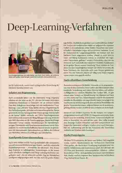 Vorschauseite 2: Bildanalyse mittels KI und Deep Learning Verfahren