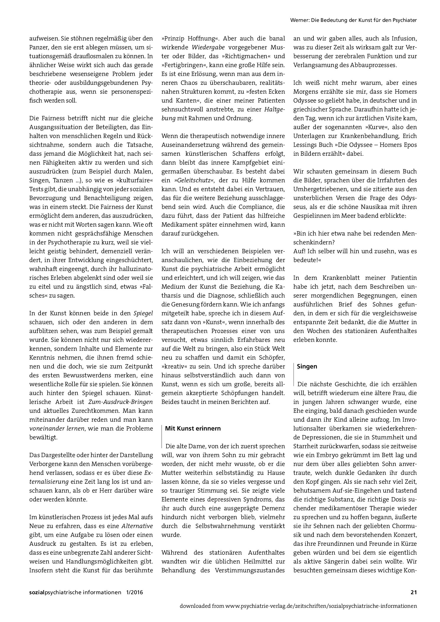 Vorschauseite 3: Die Bedeutung der Kunst für den Psychiater