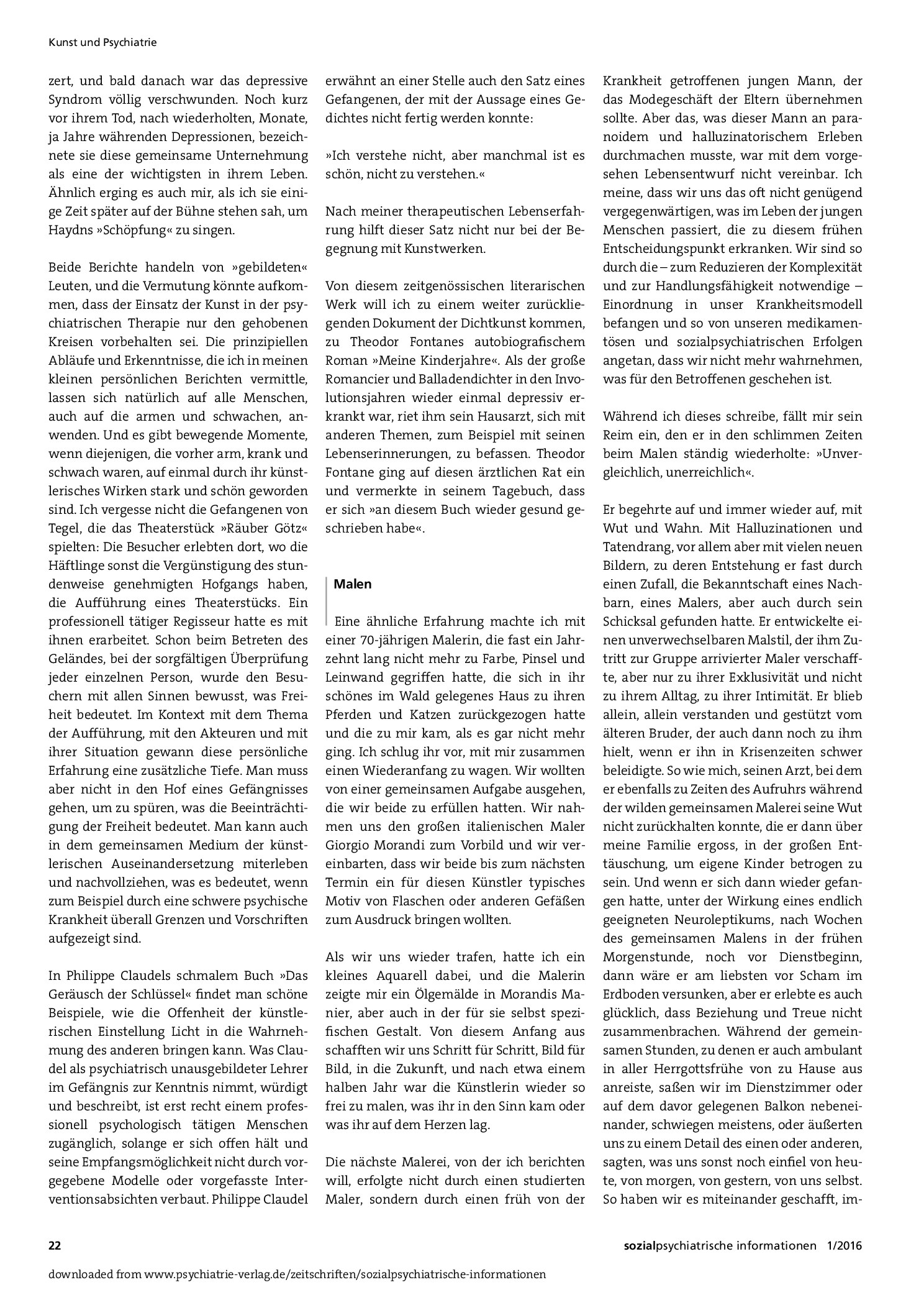 Vorschauseite 4: Die Bedeutung der Kunst für den Psychiater