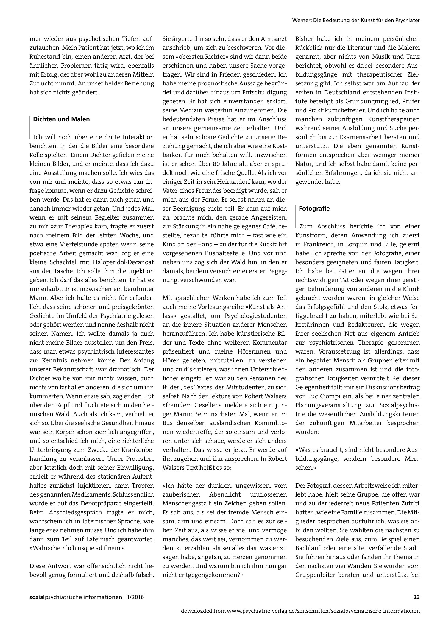 Vorschauseite 5: Die Bedeutung der Kunst für den Psychiater