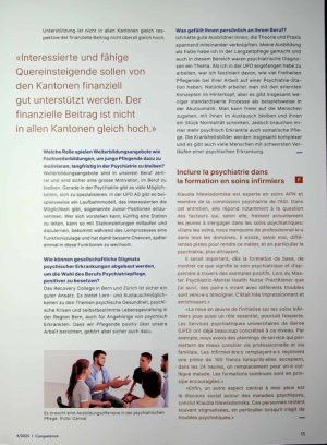 Vorschauseite 2: «Die psychiatrische Pflege soll in der Ausbildung zentral sein»