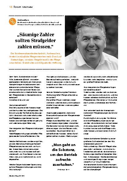 Vorschauseite 1: „Säumige Zahler sollten Strafgelder zahlen müssen.“