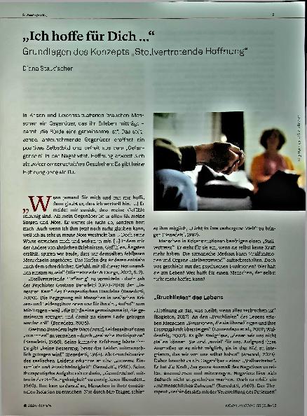 Vorschauseite 1: „Ich hoffe für Dich. .. “ Grundlagen des Konzepts „Stellvertretende Hoffnung“
