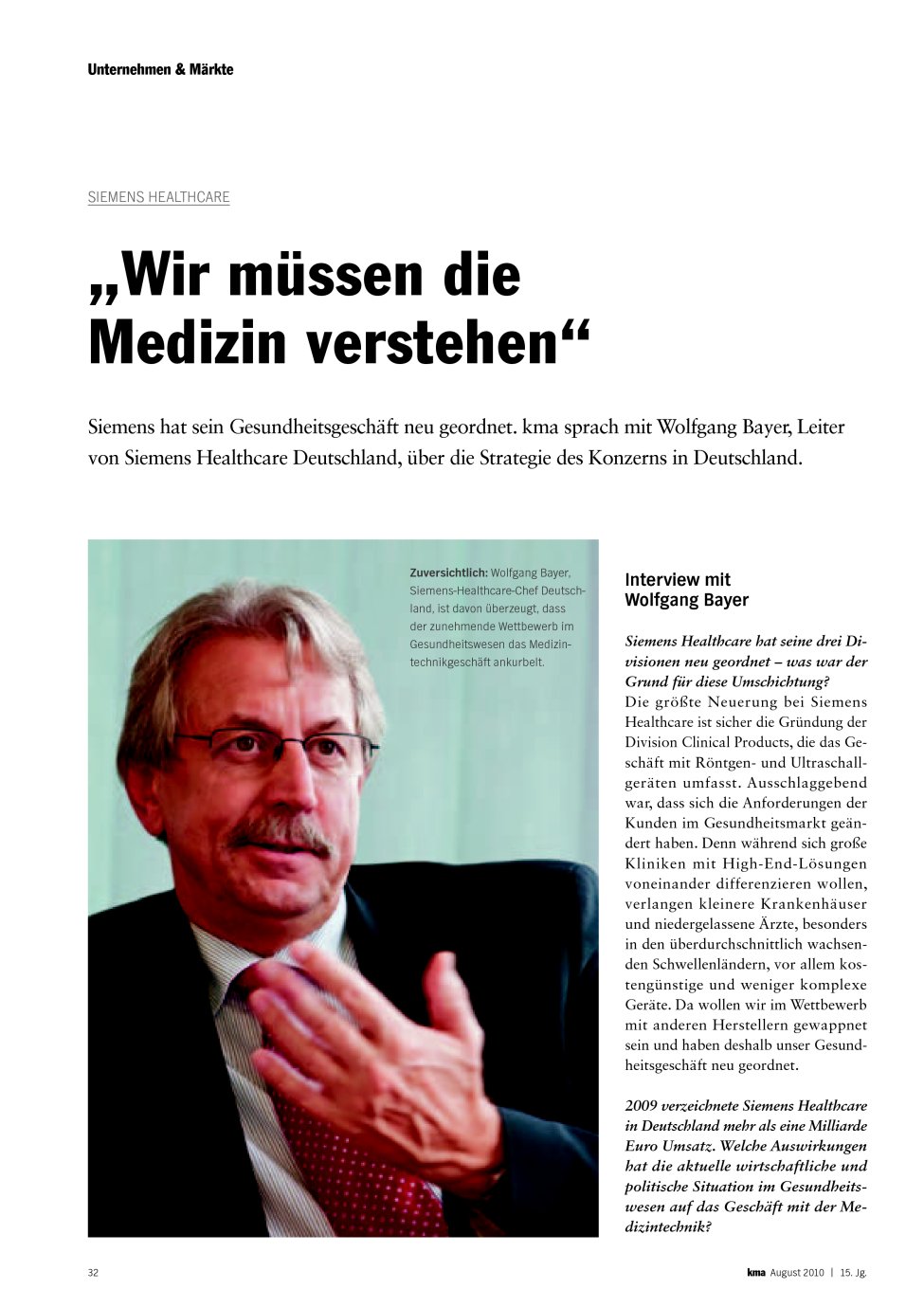 Vorschauseite 1: „Wir müssen die Medizin verstehen“